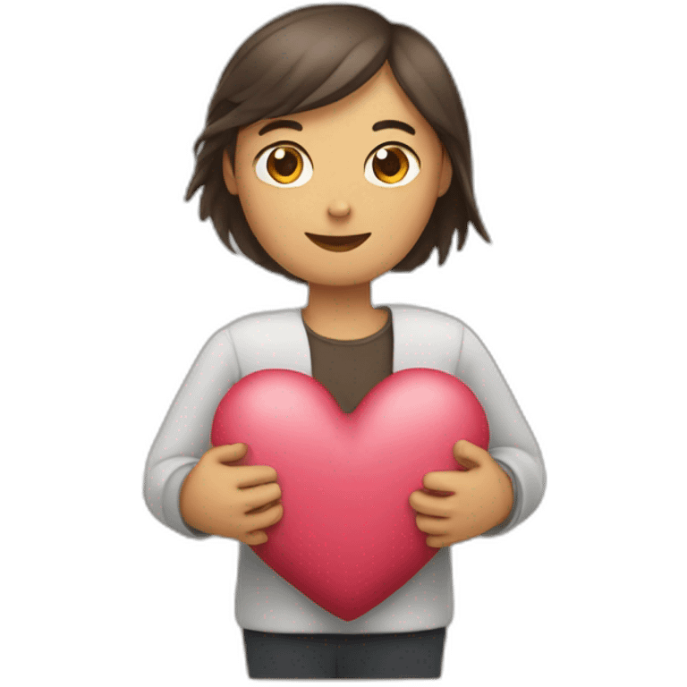 Homme femme avec un coeur emoji