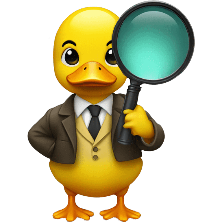 investigator yellow duck with a magnifying glass emoji