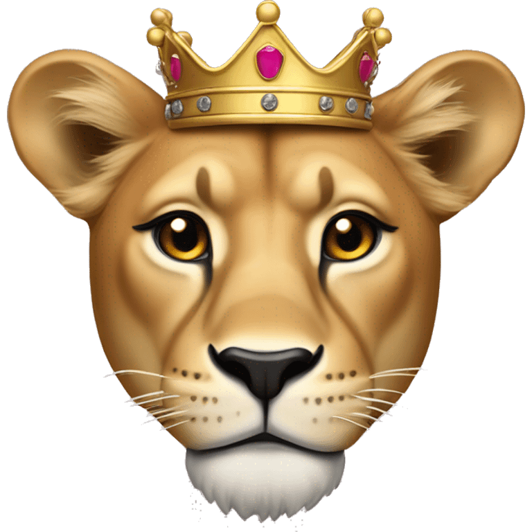 Lioness with crown and lip balm and sungla emoji