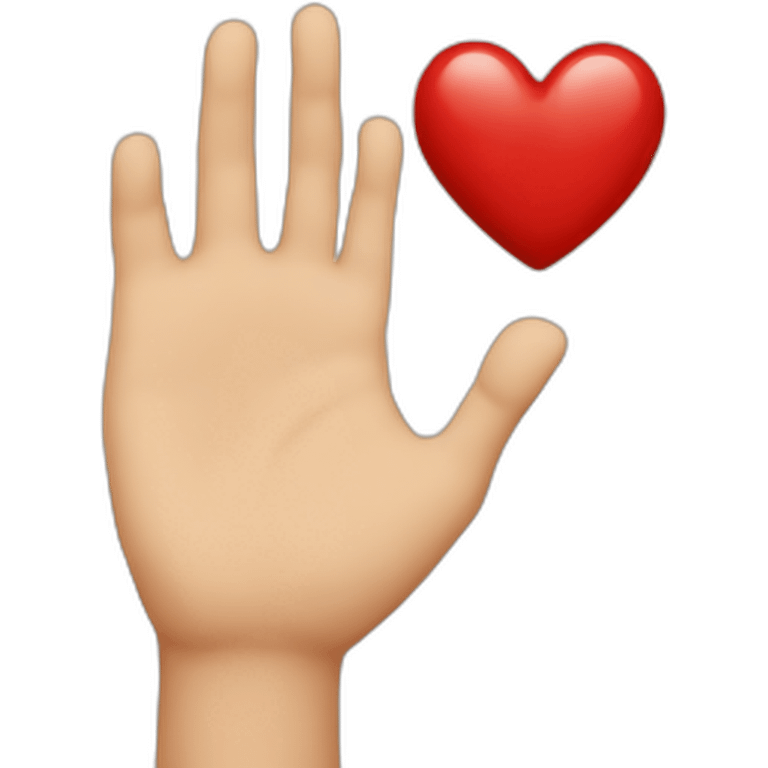 hand with heart emoji