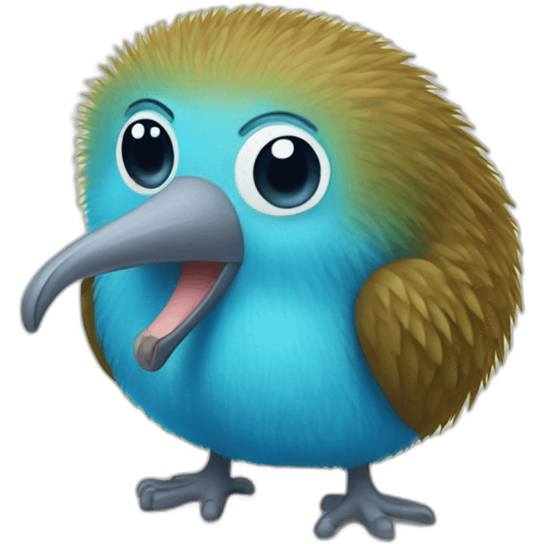 Cute Blue kiwi emoji