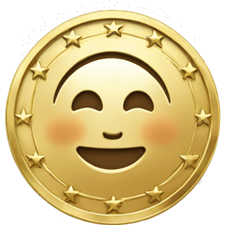 give me a gold coin with the euro logo on it emoji