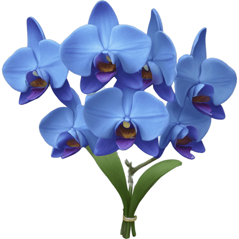 Blue orchids bouquet  emoji