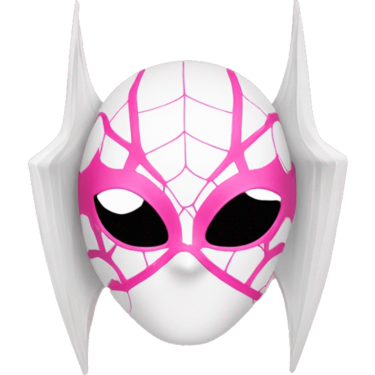 spiderwoman mask white and pink emoji