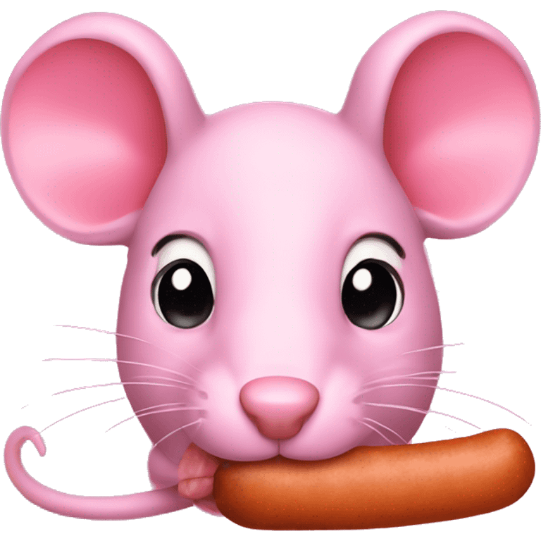 pink rat with sausage emoji