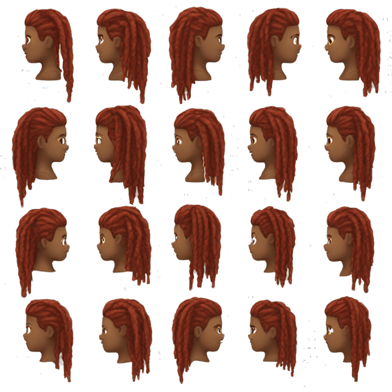 red dreadlocks short side view emoji