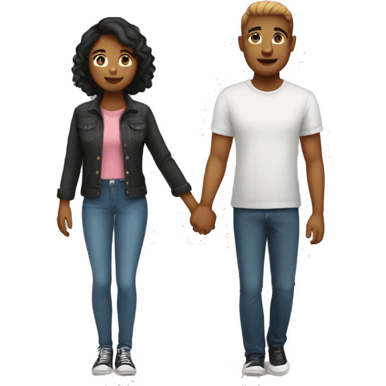 a girlfriend and boyfriend holding hands  emoji