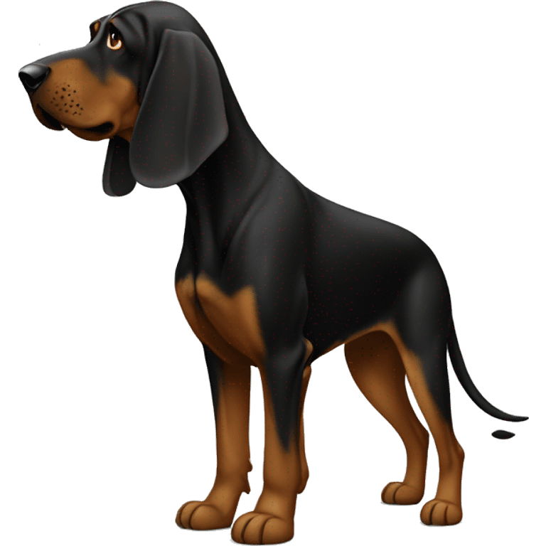 Black bloodhound standing  emoji