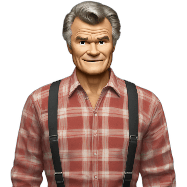 fred willard old red plaid shirt with suspenders emoji