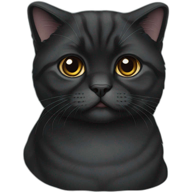 Scottish Fold Black Cat emoji