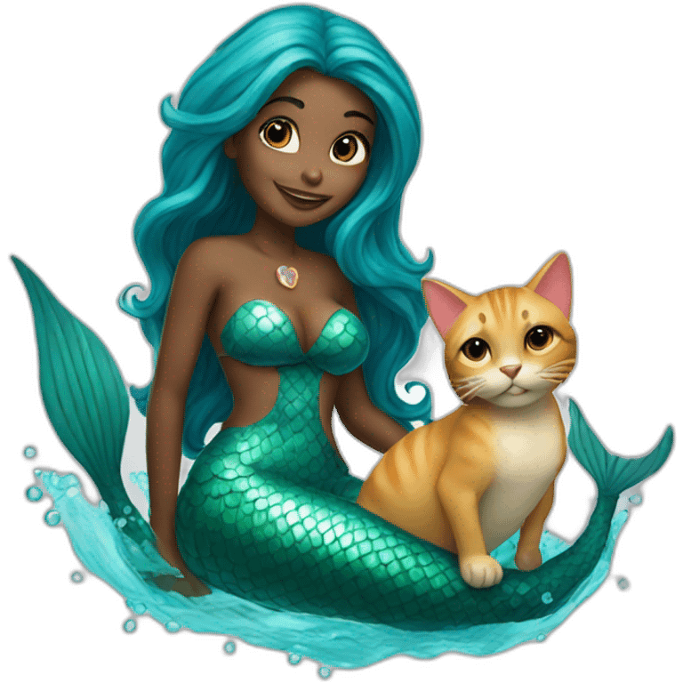 mermaid with cat emoji