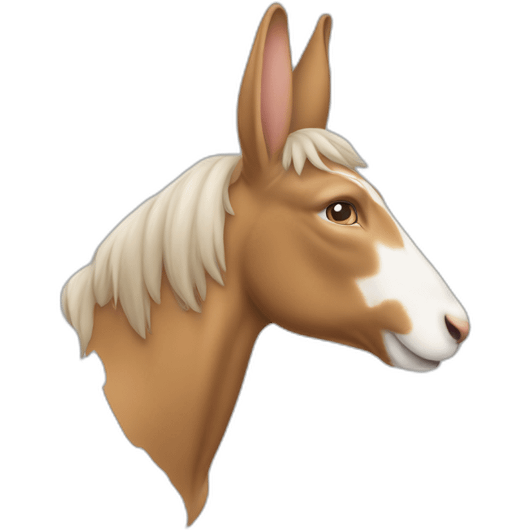 Un lapin qui fait du cheval avec un bout de boits emoji