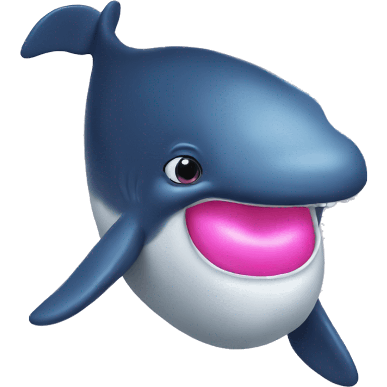 Whale with pink lipstick emoji