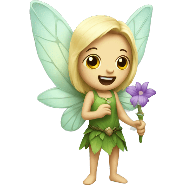 a fairy holding a tooth emoji