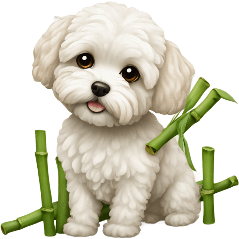 Maltipoo with bamboo emoji