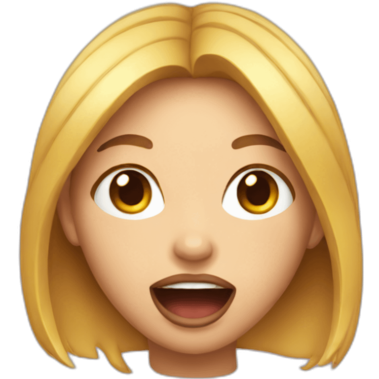 a girl with a wide open mouth emoji