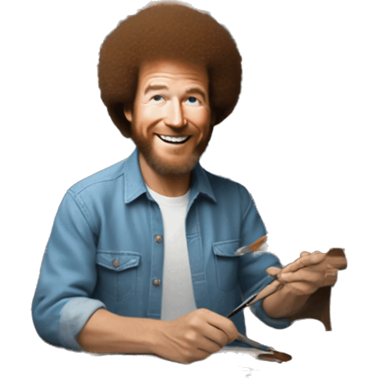 bob ross panting himself painting himself painting Elon musk emoji