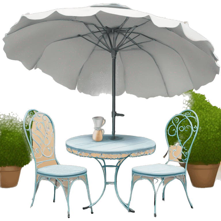 Terrasse Parisienne typique (deux chaise et une table sans parasol) emoji