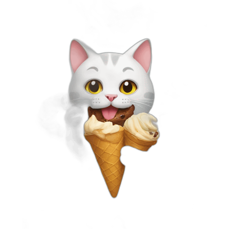 Cat with ice cream emoji