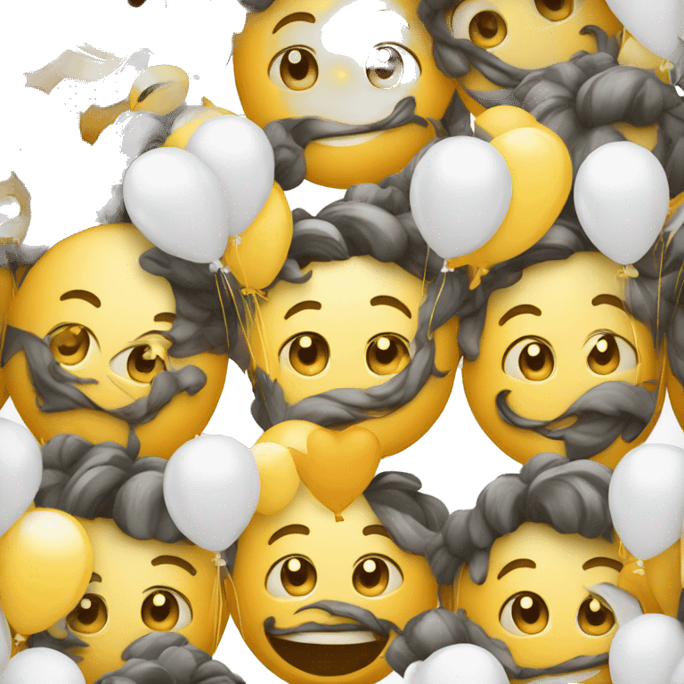 Feliz aniversário com baloes emoji