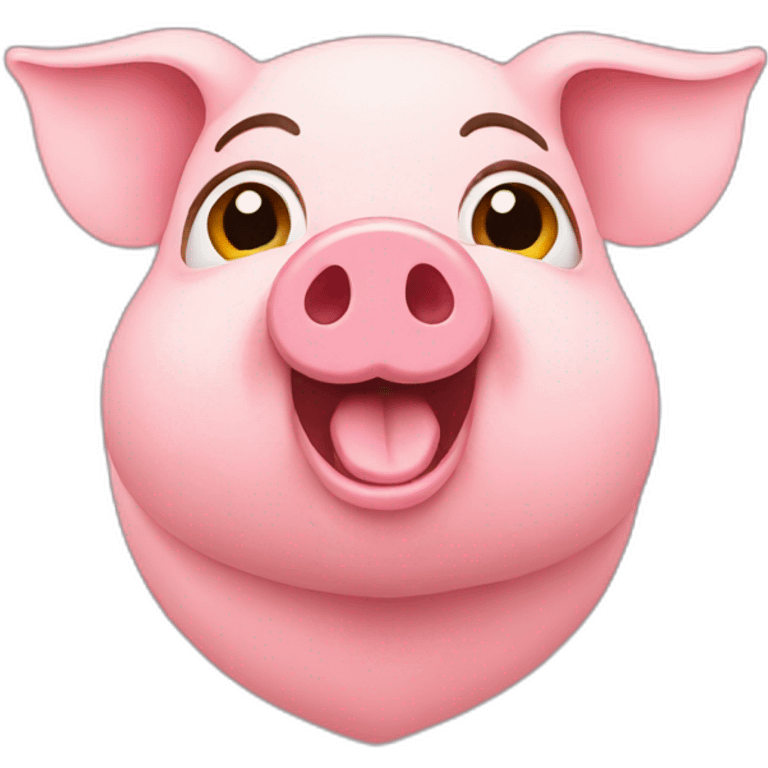 Pigs in college emoji