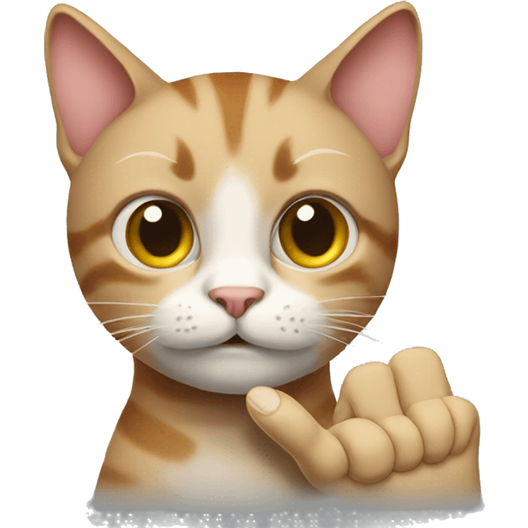 cat sticking up middle finger  emoji