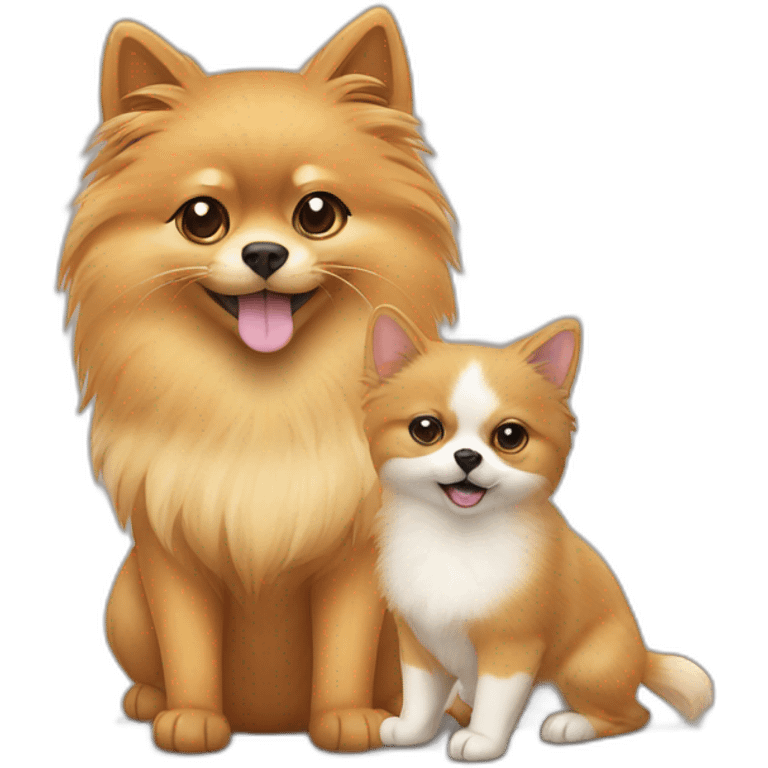 cat and pomeranian emoji