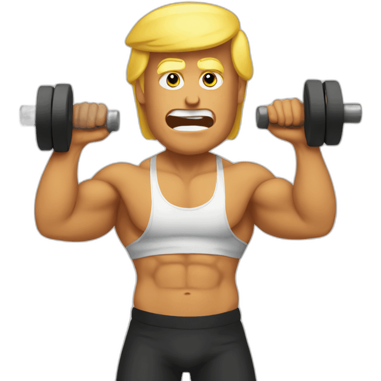 trump hitting the gym emoji