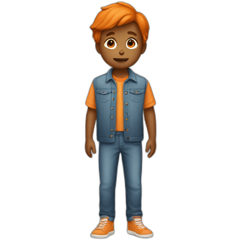 A boy whose clothes are orange in color emoji