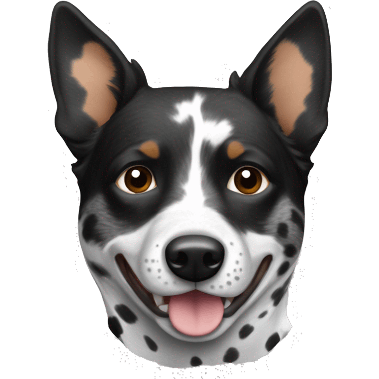 Black and white spotted Australian cattle dog emoji