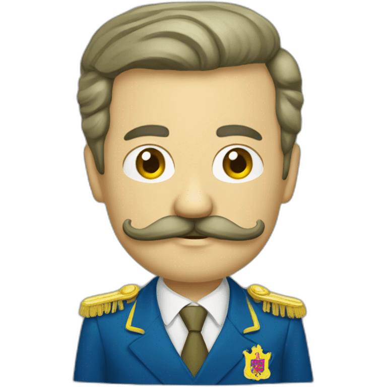 president of ukraine with moustache and khaki tshirt emoji