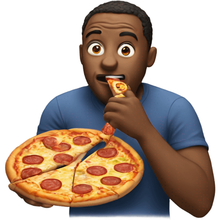 Man eating pizza emoji