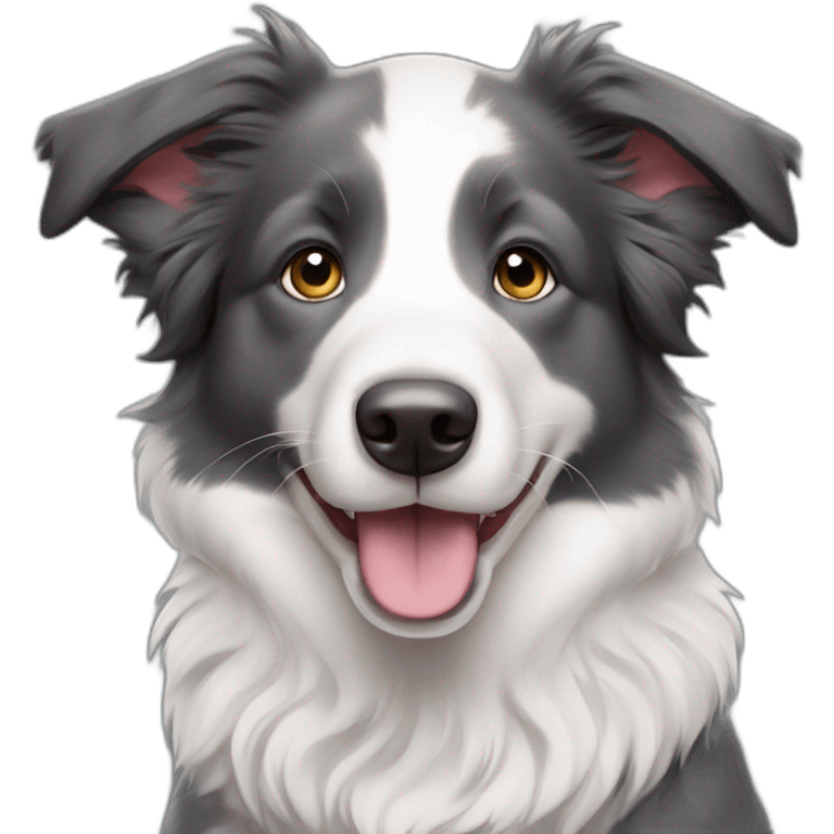 dark grey and white border collie puppy emoji