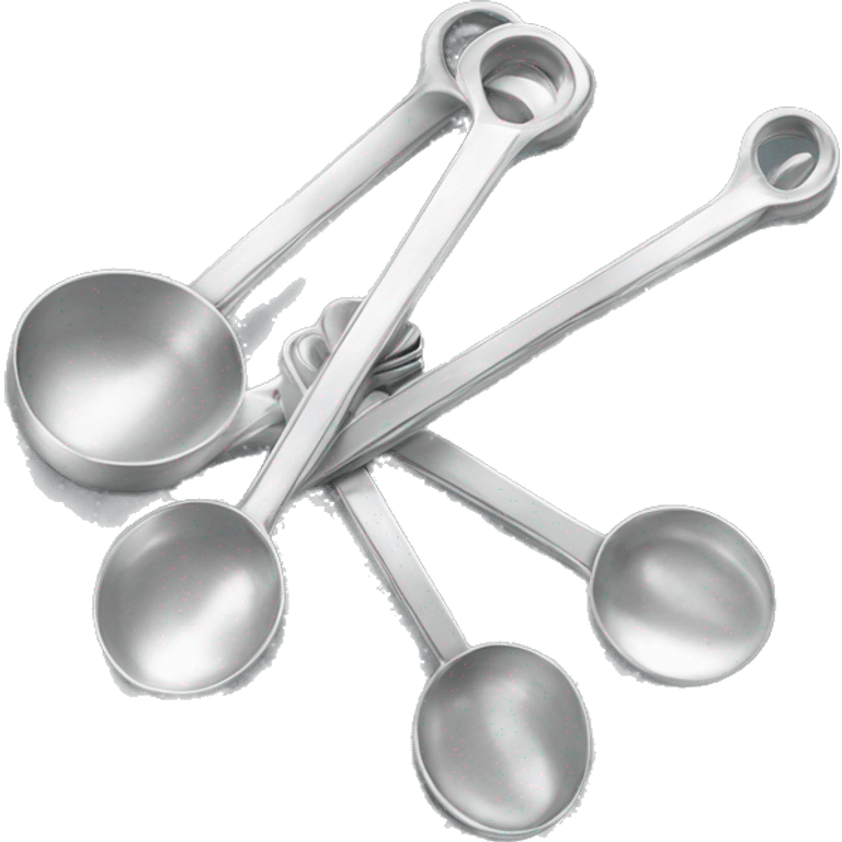 Realistic silver measuring spoons emoji