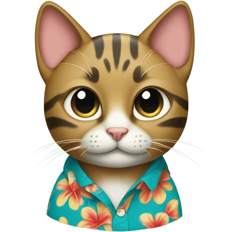 Cat wearing a Hawaiian shirt  emoji