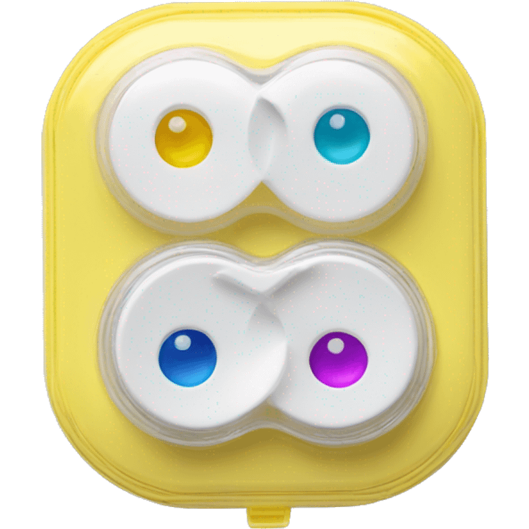 dual compartment screw-top prescription contact lens case emoji