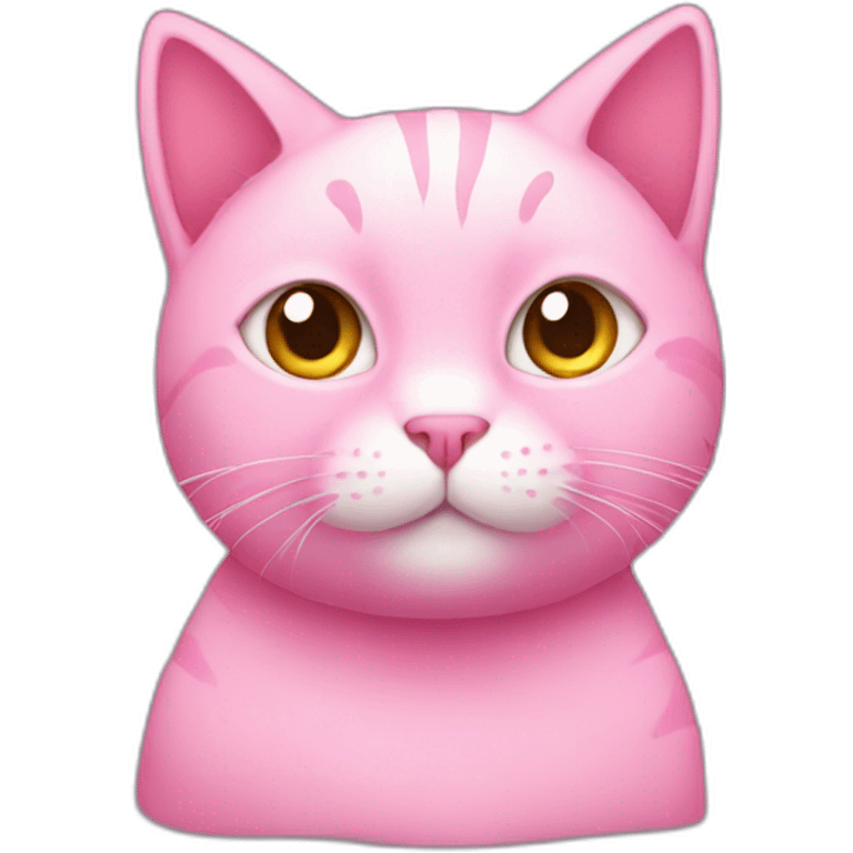 pink cat, anime style emoji