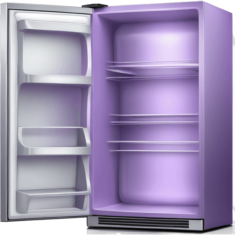 Realistic metallic light purple fridge isolated.  emoji