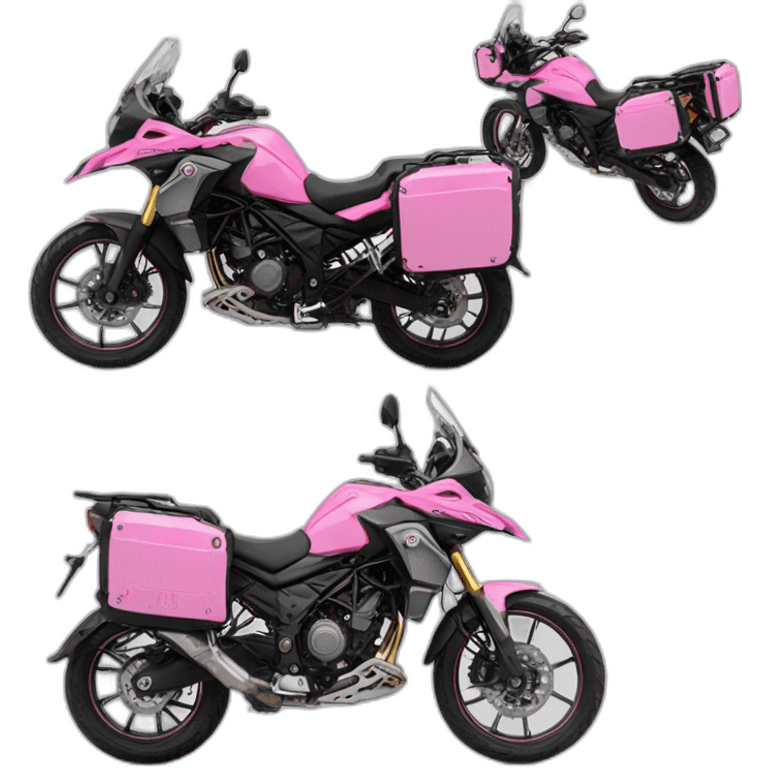 Moto benelli trk 502X color rosa  mujer enfadada emoji