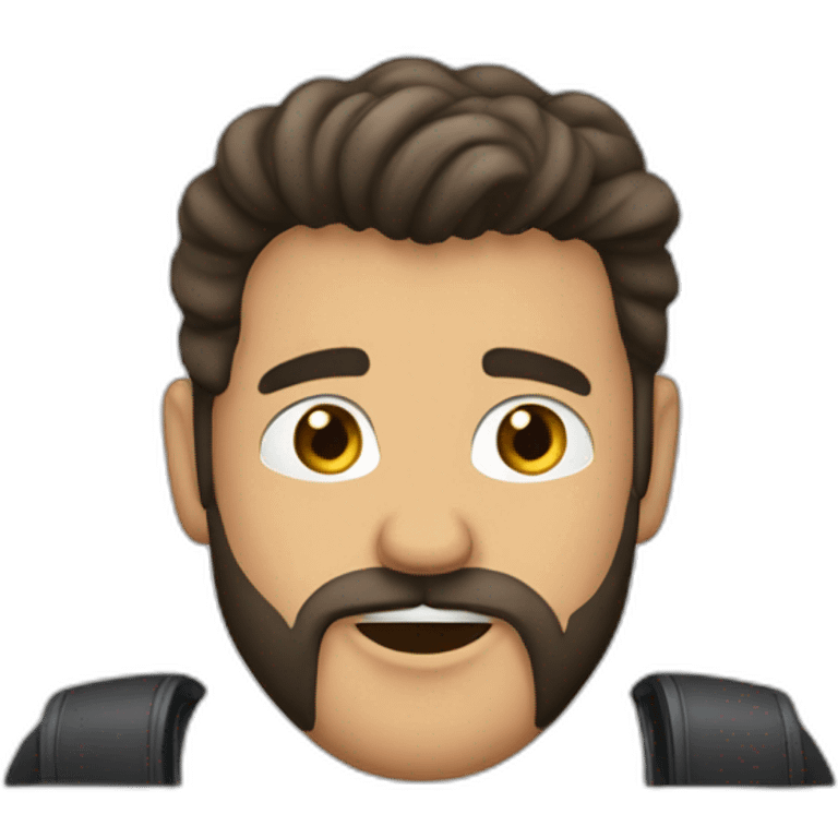 gordo barba sin bigote poco cabello emoji