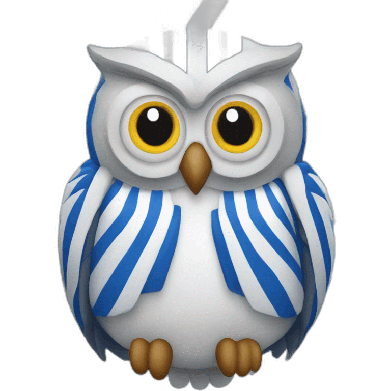 Sheffield Wednesday Owl wearing blue and white stripes emoji