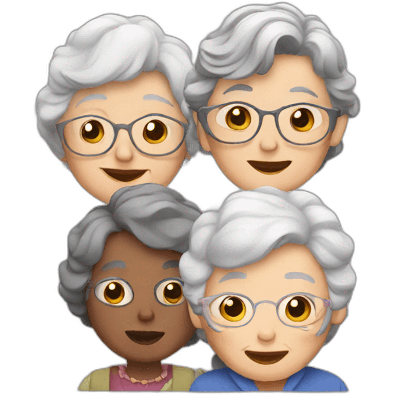 Granny with a friends emoji