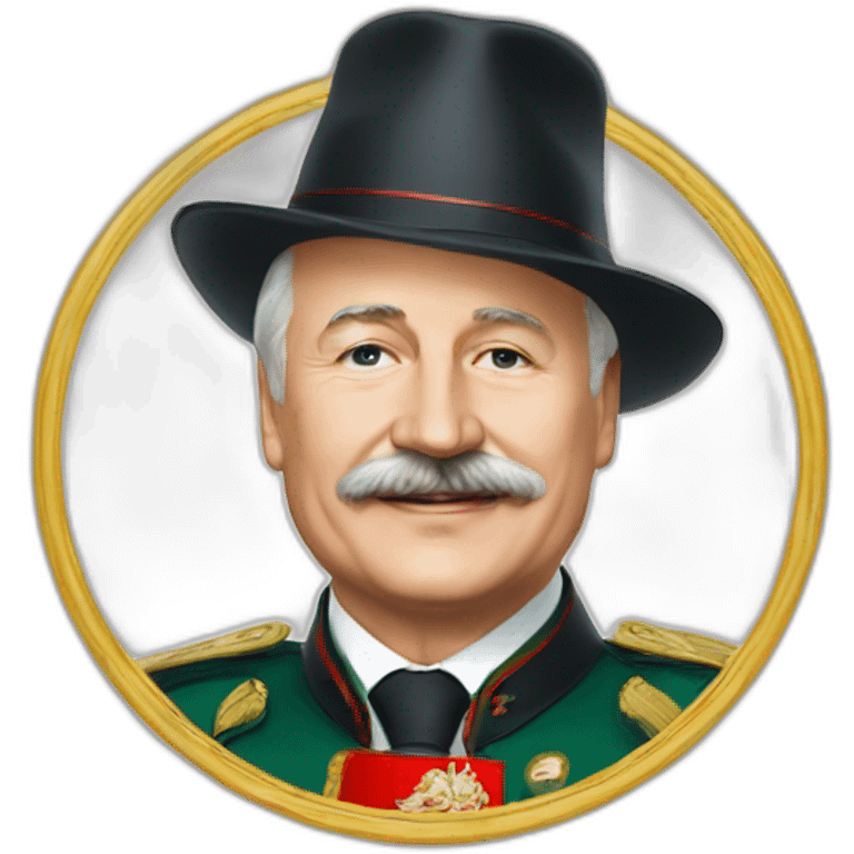 Emoji of President Lukashenko in a magic hat emoji