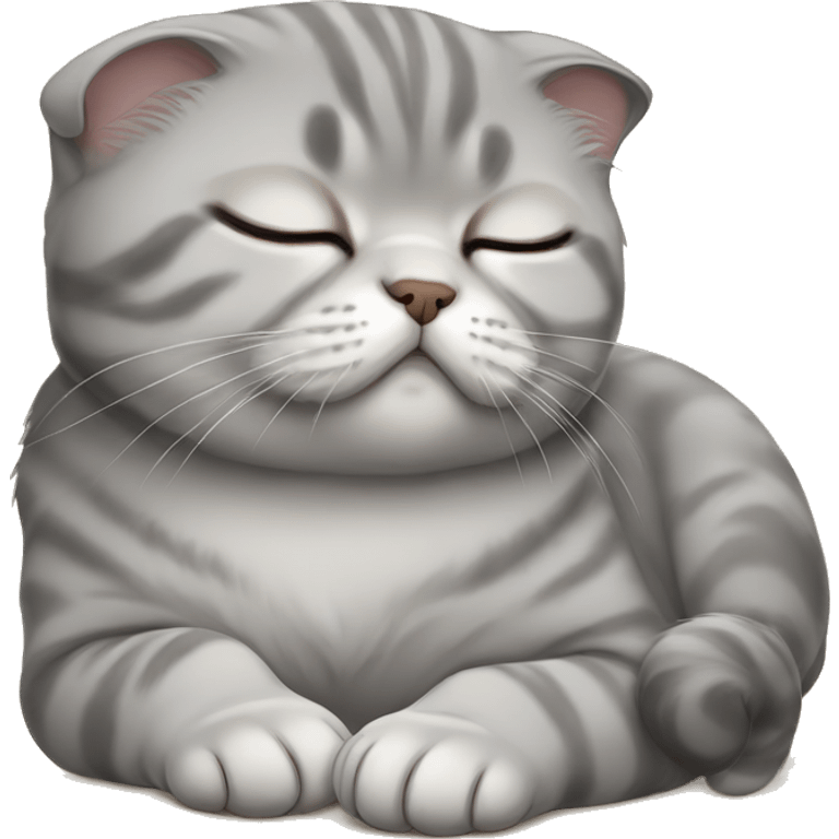 sleeping scottish fold grey emoji