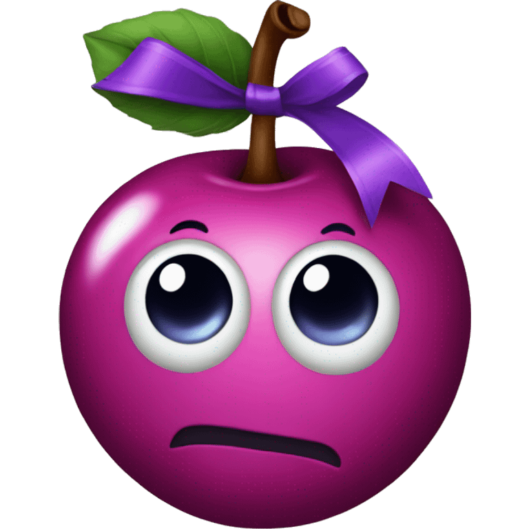 Cherry with purple bow  emoji