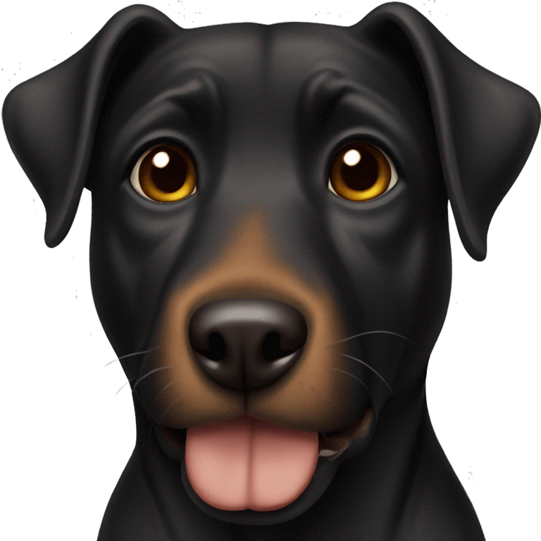 black dog with brown nose  emoji