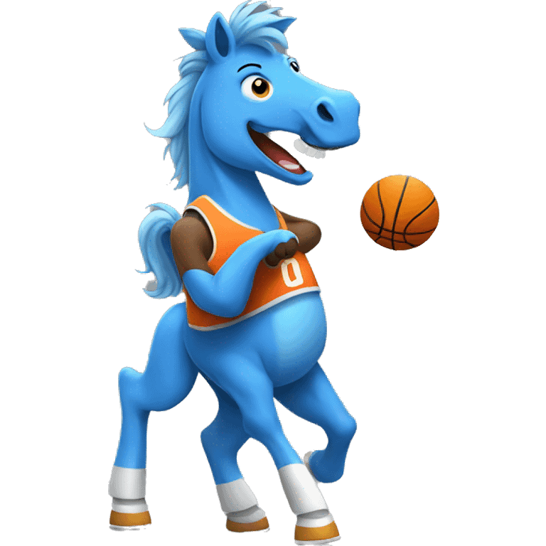 blue horse playing basketball emoji