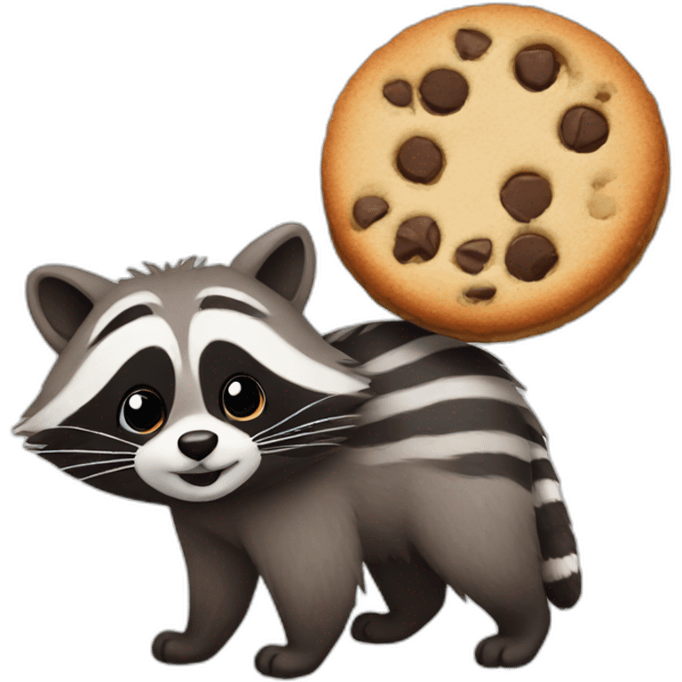 Raccoon and cookie  emoji