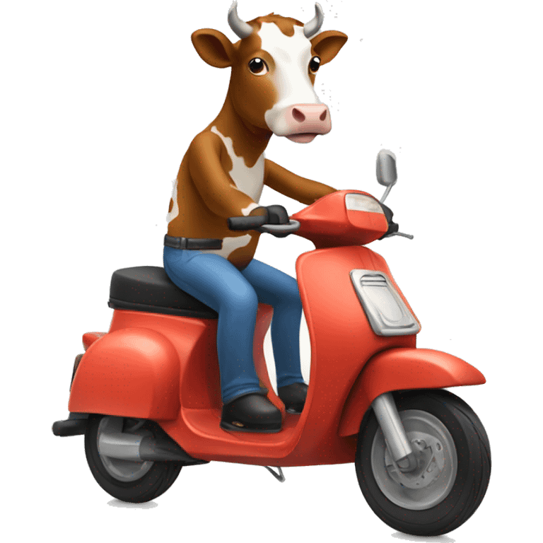 cow riding a moped emoji