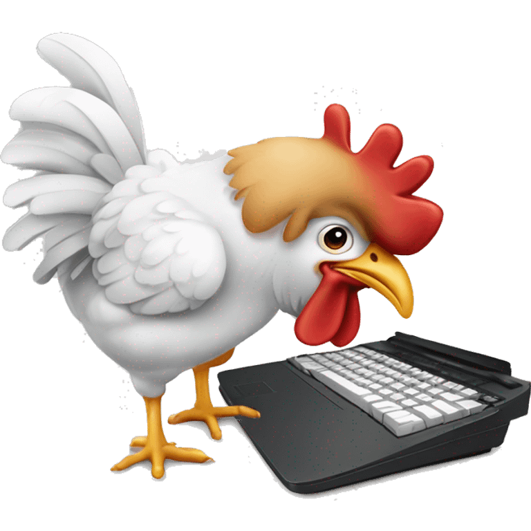 Nando’s chicken pecking on a computer keyboard  emoji